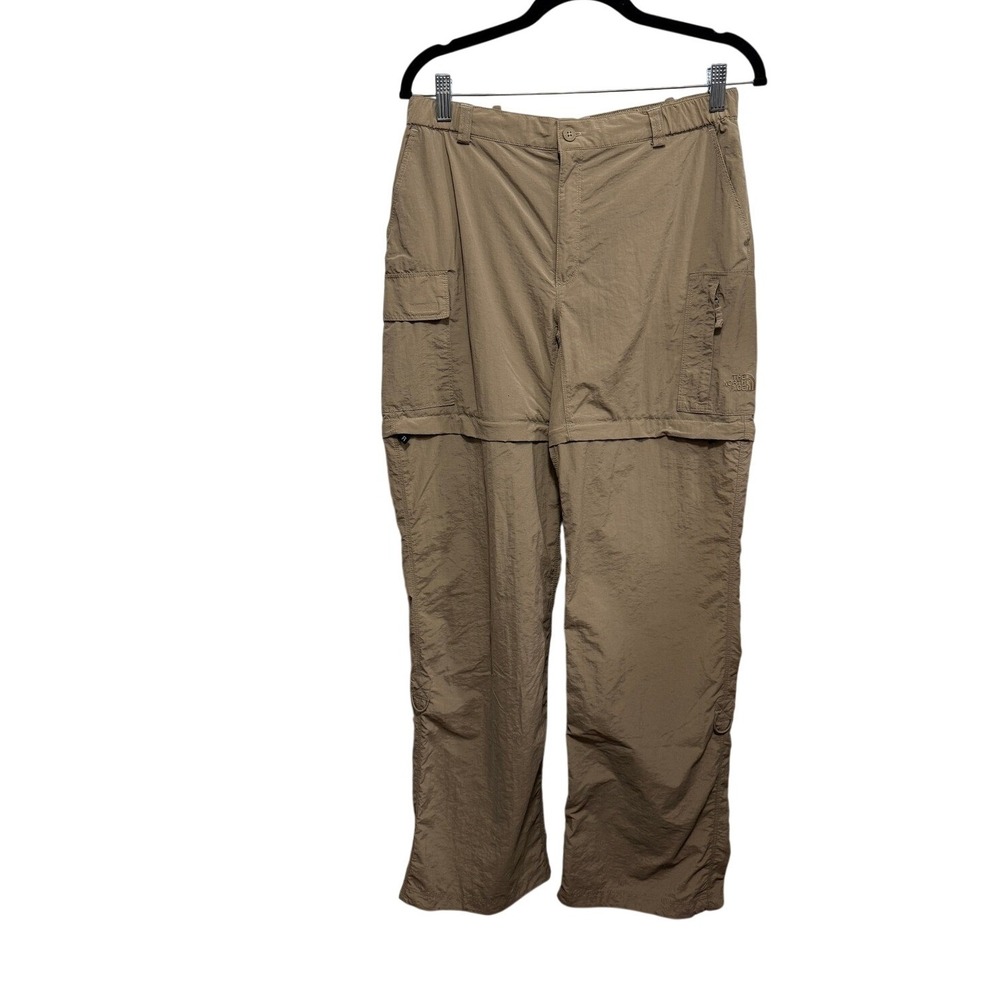 The North Face Womens Khaki Convertible Hiking Cargo Pants M Tan Nylon Medium
